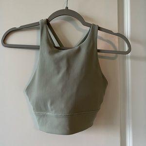 light green lululemon sports bra top with nice back strap details size 6